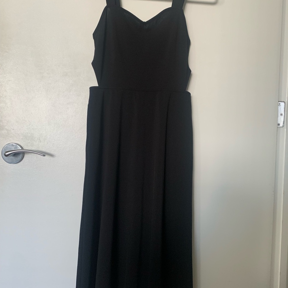 Free Press Black Sleeveless Sweetheart Midi Dress Size S
